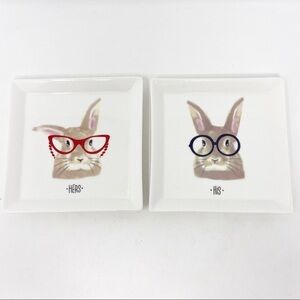 GRACE’S PANTRY Whimsical Bunny His & Hers Plates